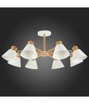 SLE103702-08 Люстра потолочная Светлое дерево, Белый/Белый E27 8*60W BUVE-foto6