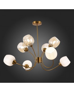 SLE1136-302-08 Люстра потолочная Латунь/Белый, Коньячный E27 8*60W TRATTI-foto5