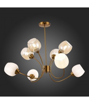 SLE1136-302-08 Люстра потолочная Латунь/Белый, Коньячный E27 8*60W TRATTI-foto5