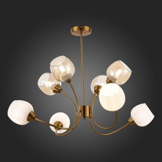 SLE1136-302-08 Люстра потолочная Латунь/Белый, Коньячный E27 8*60W TRATTI-foto5