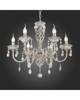 SL139.503.06 Люстра подвесная Слоновая кость, Золото/Прозрачный E14 6*40W SPLENDI-foto5