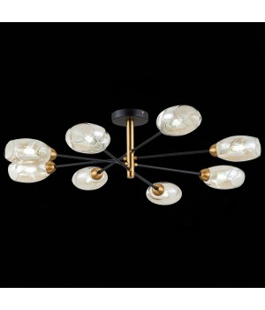 SLE155502-08 Люстра потолочная Черный, Латунь/Янтарный E14 8*40W GLOA-foto4