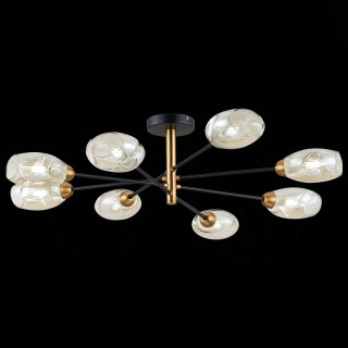 SLE155502-08 Люстра потолочная Черный, Латунь/Янтарный E14 8*40W GLOA-foto4