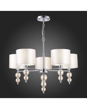 SLE105703-05 Люстра подвесная Хром/Светло-бежевый E14 5*40W RAMER-foto5