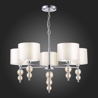 SLE105703-05 Люстра подвесная Хром/Светло-бежевый E14 5*40W RAMER-foto5