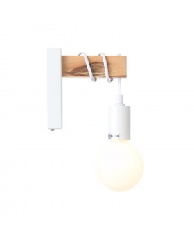 SL1142.501.01 Светильник настенный Белый, Светлое дерево E27 1*60W BAGETTI-foto2