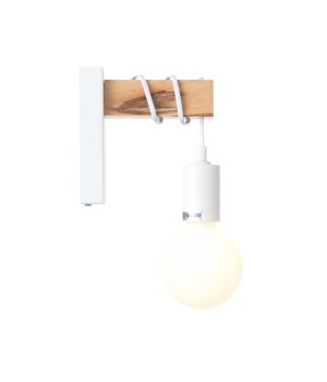 SL1142.501.01 Светильник настенный Белый, Светлое дерево E27 1*60W BAGETTI-foto2