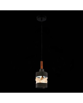 SLE114403-01 Светильник подвесной Черный, Темное дерево/Черный, Прозрачный, Янтарный E27 1*60W ABIRITTO-foto5