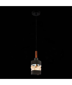 SLE114403-01 Светильник подвесной Черный, Темное дерево/Черный, Прозрачный, Янтарный E27 1*60W ABIRITTO-foto5