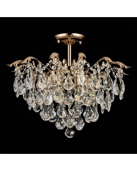 SLE160202-06 Светильник потолочный Французское золото/Прозрачный E27 6*60W KRISTO-foto8