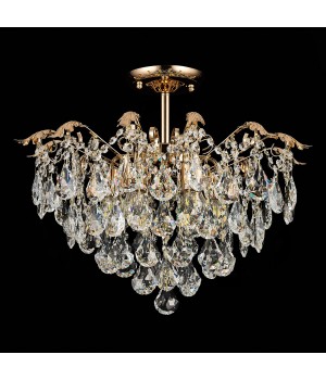 SLE160202-06 Светильник потолочный Французское золото/Прозрачный E27 6*60W KRISTO-foto8