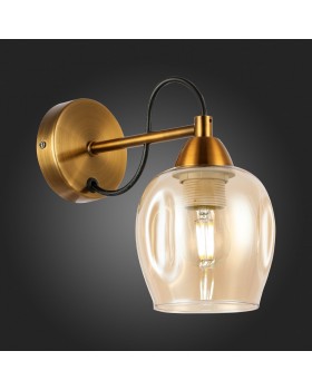 SLE110001-01 Светильник настенный Бронза/Янтарный E27 1*60W ACRO-foto3