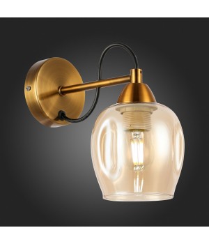 SLE110001-01 Светильник настенный Бронза/Янтарный E27 1*60W ACRO-foto3