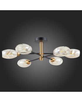 SLE155502-06 Люстра потолочная Черный, Латунь/Янтарный E14 6*40W GLOA-foto4