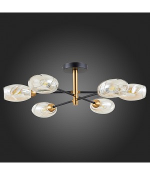 SLE155502-06 Люстра потолочная Черный, Латунь/Янтарный E14 6*40W GLOA-foto4