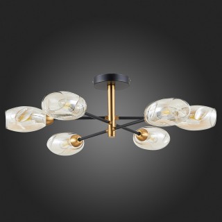 SLE155502-06 Люстра потолочная Черный, Латунь/Янтарный E14 6*40W GLOA-foto4