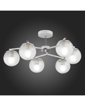 SLE106602-06 Светильник потолочный Белый, Хром/Прозрачный E27 6*60W VERONA-foto5