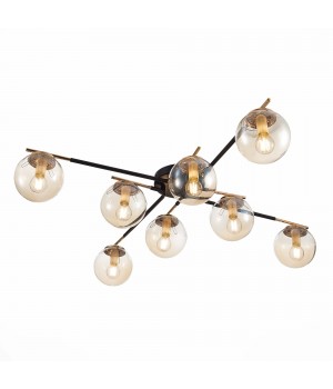 SLE106902-08 Люстра потолочная Черный/Янтарный E14 8*40W LITERNO-foto3