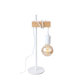 SL1142.504.01 Прикроватная лампа Белый, Светлое дерево E27 1*60W BAGETTI-foto3