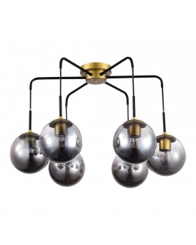 SLE1097-302-06 Люстра потолочная Матовое золото/Дымчатый E27 6*60W SCORZE-foto2