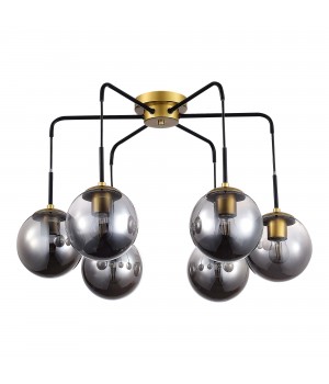 SLE1097-302-06 Люстра потолочная Матовое золото/Дымчатый E27 6*60W SCORZE-foto2