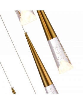 SL6111.203.07 Люстра подвесная ST-Luce Золотистый/Прозрачный LED 7*3W 3000K SOLLEN-foto3