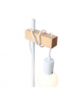 SL1142.504.01 Прикроватная лампа Белый, Светлое дерево E27 1*60W BAGETTI-foto2