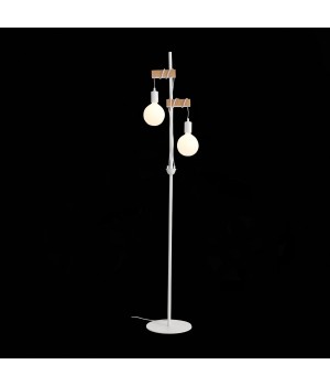 SL1142.505.01 Торшер Белый, Светлое дерево E27 2*60W BAGETTI-foto4