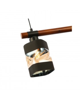 SLE114403-03 Светильник подвесной Черный, Темное дерево/Черный, Прозрачный, Янтарный E27 3*60W ABIRITTO-foto3