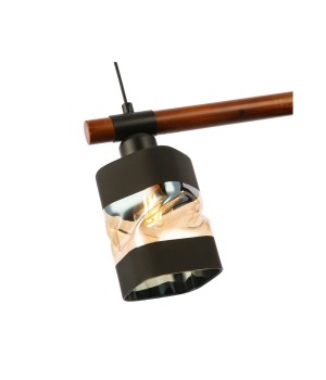 SLE114403-03 Светильник подвесной Черный, Темное дерево/Черный, Прозрачный, Янтарный E27 3*60W ABIRITTO-foto3