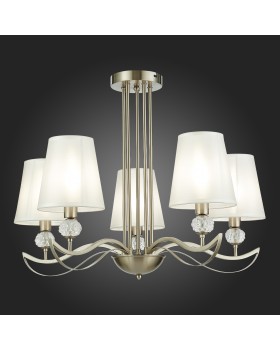 SLE111203-05 Люстра подвесная Никель, прозрачный/Белый E14 5*40W BERGAMO-foto7