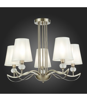 SLE111203-05 Люстра подвесная Никель, прозрачный/Белый E14 5*40W BERGAMO-foto7