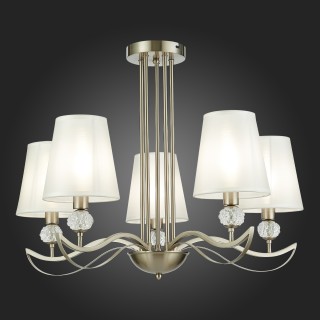 SLE111203-05 Люстра подвесная Никель, прозрачный/Белый E14 5*40W BERGAMO-foto7