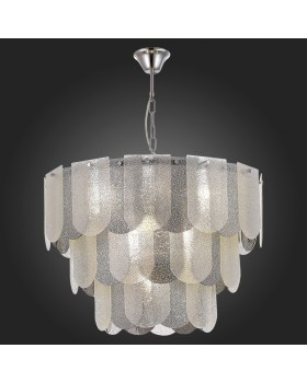 SLE1125-103-12 Светильник подвесной Хром/Прозрачно-Дымчатый E14 12*40W ERZO-foto5