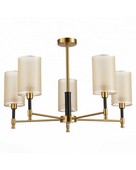 SLE300302-05 Люстра потолочная Латунь, Черный/Шампань E14 5*40W GRANZE-foto2