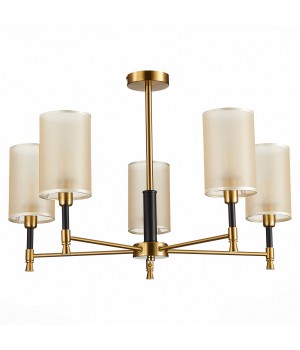 SLE300302-05 Люстра потолочная Латунь, Черный/Шампань E14 5*40W GRANZE-foto2