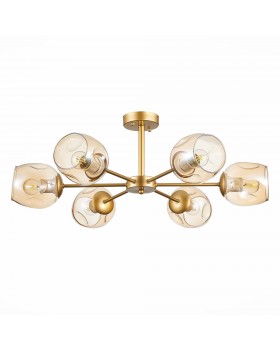 SLE155412-06 Люстра потолочная Золотистый/Янтарный E27 6*60W PALLO-foto2
