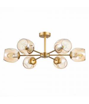 SLE155412-06 Люстра потолочная Золотистый/Янтарный E27 6*60W PALLO-foto2