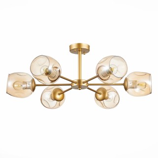 SLE155412-06 Люстра потолочная Золотистый/Янтарный E27 6*60W PALLO-foto2