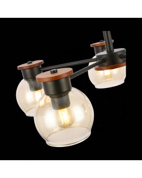 SLE108102-05 Люстра потолочная Черный, Темное дерево/Прозрачный, Янтарный E27 5*60W RASCO-foto6