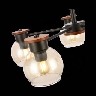 SLE108102-05 Люстра потолочная Черный, Темное дерево/Прозрачный, Янтарный E27 5*60W RASCO-foto6