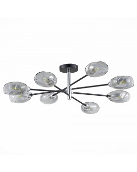 SLE155512-08 Люстра потолочная Черный, Хром/Дымчатый E14 8*40W GLOA-foto2