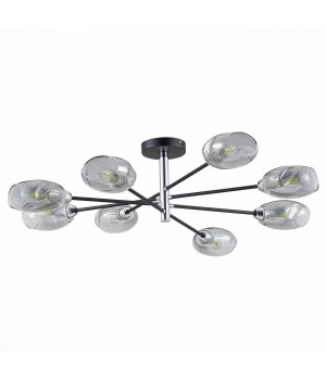 SLE155512-08 Люстра потолочная Черный, Хром/Дымчатый E14 8*40W GLOA-foto2