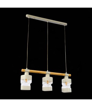 SLE114503-03 Светильник подвесной Белый, Светлое дерево/Белый, Прозрачный E27 3*60W ABIRITTO-foto5