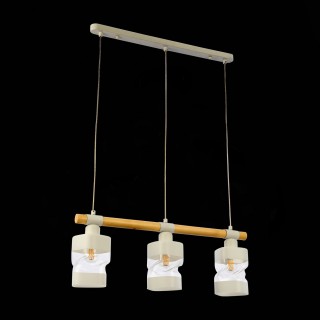 SLE114503-03 Светильник подвесной Белый, Светлое дерево/Белый, Прозрачный E27 3*60W ABIRITTO-foto5