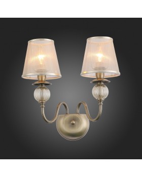 SL185.301.02 Бра Бронза, Прозрачный/Бежевый, Бронза E14 2*40W GRAZIA-foto5