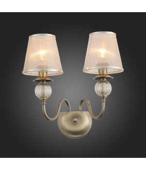 SL185.301.02 Бра Бронза, Прозрачный/Бежевый, Бронза E14 2*40W GRAZIA-foto5