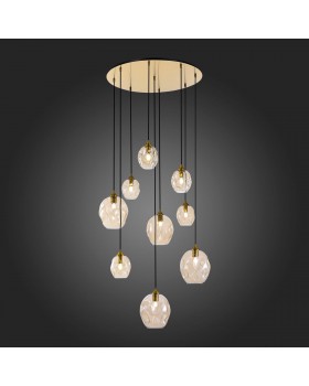 SL1188.303.09 Люстра подвесная ST-Luce Латунь/Коньячный E14/E27 5+4*40W IDESIA-foto6