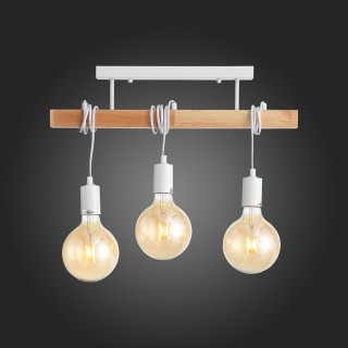 SL1142.503.03 Люстра потолочная Белый, Светлое дерево E27 3*60W BAGETTI-foto9