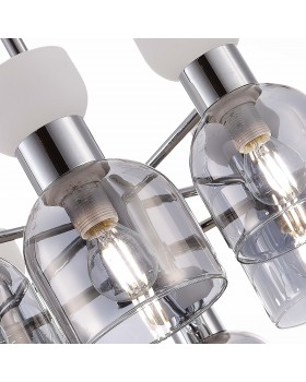 SLE1045-102-08 Люстра потолочная Хром/Белый, Дымчатый E14 8*40W VENTO-foto3